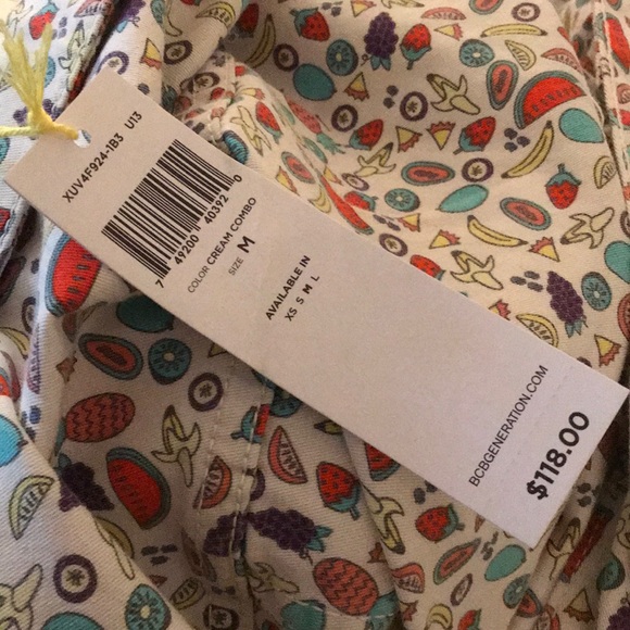 BCBGeneration Jackets & Coats Fruity Pebbles White Denim Jacket